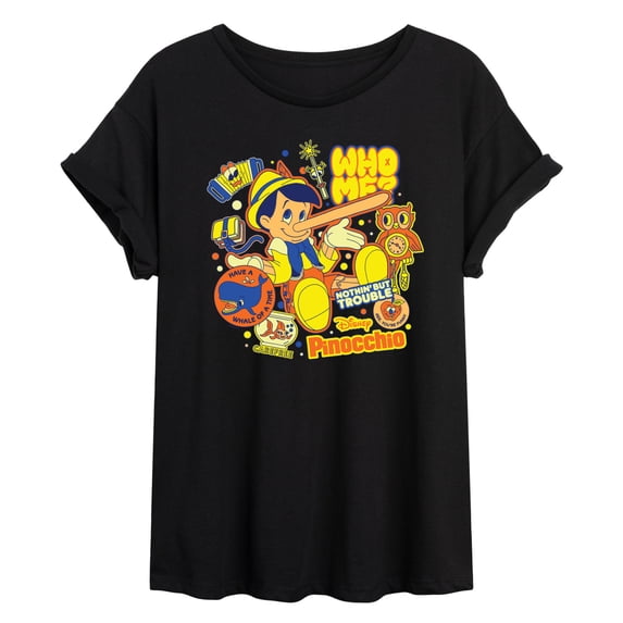 Disney - Pinocchio Stickers Oversized Graphic T-Shirt