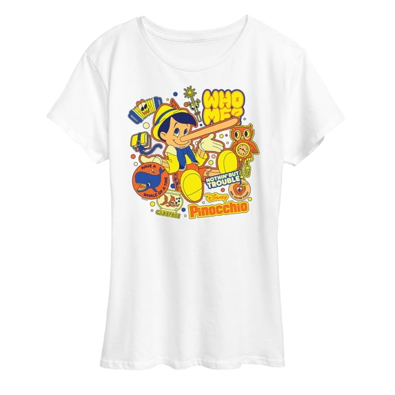 Disney - Pinocchio - Pinocchio Stickers - Women's Short Sleeve Graphic T-Shirt