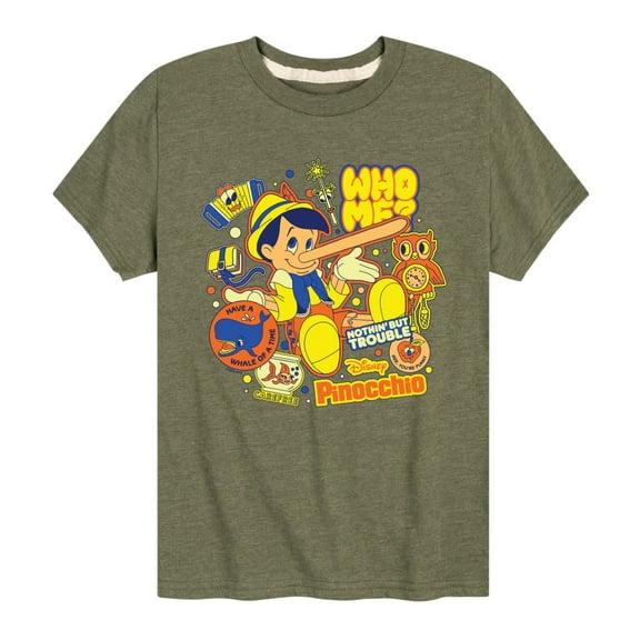 Disney - Pinocchio - Pinocchio Stickers - Youth Short Sleeve Graphic T-Shirt