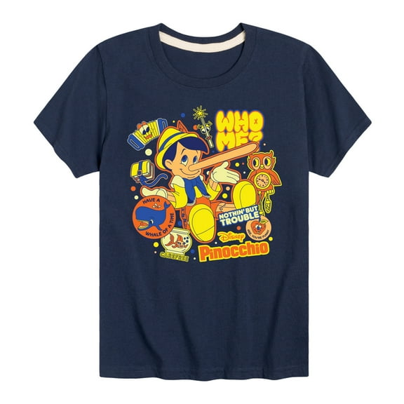 Disney - Pinocchio - Pinocchio Stickers - Youth Short Sleeve Graphic T-Shirt