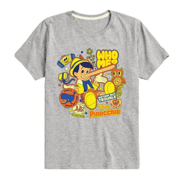 Disney - Pinocchio - Pinocchio Stickers - Youth Short Sleeve Graphic T-Shirt