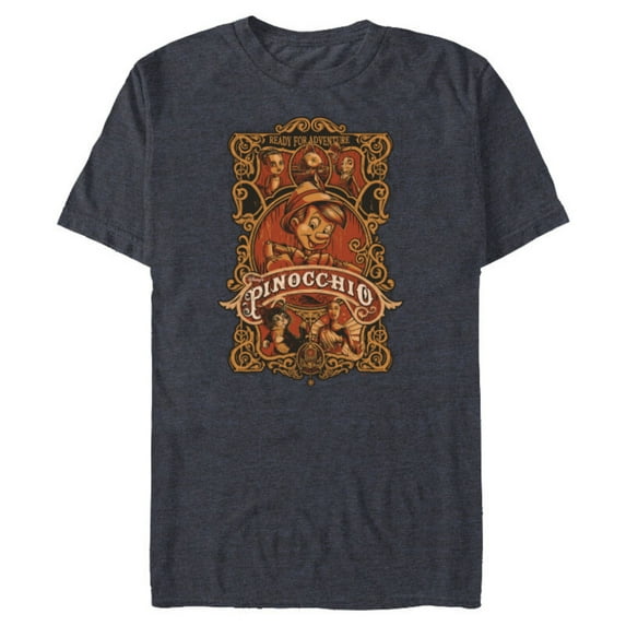 Disney Pinocchio Ready For An Adventure - Short Sleeve Blended T-Shirt for Adults - Customized-Navy Heather