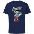 thumbnail image 1 of Disney Pinocchio and Jiminy Cricket - Short Sleeve Cotton T-Shirt for Adults - Customized-Navy, 1 of 5
