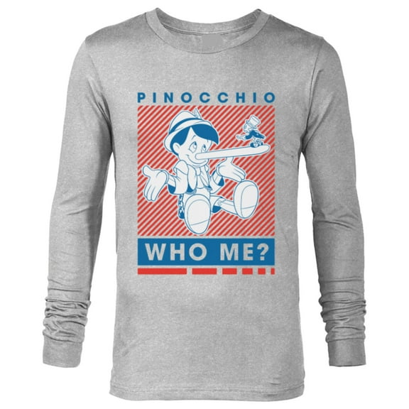 Disney Pinocchio and Jiminy Cricket Who Me? - Long Sleeve T-Shirt for Men - Customized-Athletic Heather