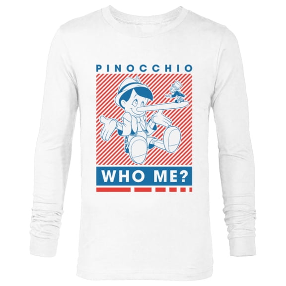 Disney Pinocchio and Jiminy Cricket Who Me? - Long Sleeve T-Shirt for Men - Customized-White