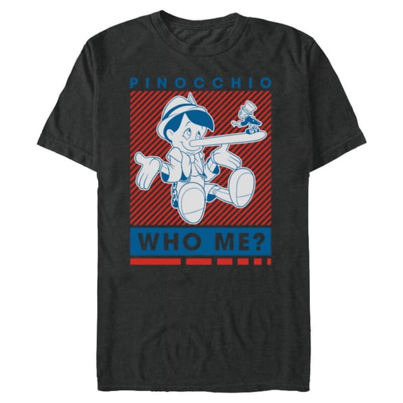 Disney Pinocchio and Jiminy Cricket Who Me? - Short Sleeve Blended T-Shirt for Adults - Customized-Dark Heather