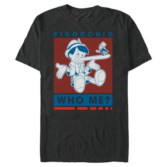 Disney Pinocchio and Jiminy Cricket Who Me? - Short Sleeve Blended T-Shirt for Adults - Customized-Dark Heather
