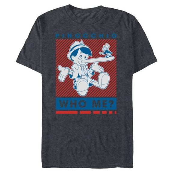 Disney Pinocchio and Jiminy Cricket Who Me? - Short Sleeve Blended T-Shirt for Adults - Customized-Navy Heather
