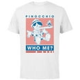 thumbnail image 1 of Disney Pinocchio and Jiminy Cricket Who Me? - Short Sleeve Cotton T-Shirt for Adults - Customized-White, 1 of 5