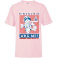 thumbnail image 1 of Disney Pinocchio and Jiminy Cricket Who Me? - Short Sleeve T-Shirt for Kids - Customized-Soft Pink, 1 of 5