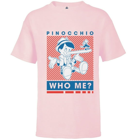 Disney Pinocchio and Jiminy Cricket Who Me? - Short Sleeve T-Shirt for Kids - Customized-Soft Pink