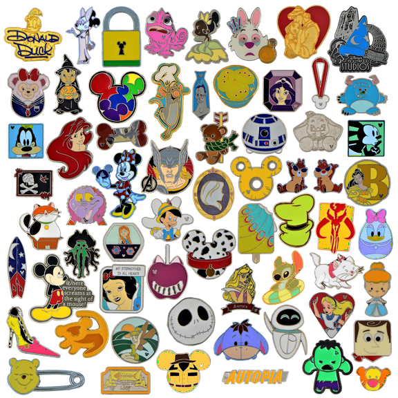 Disney Pins 75 Assorted Pin Trading Lot