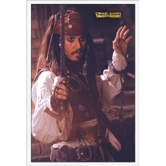 Disney Pirates: Black Pearl - Jonny Depp Wall Poster, 22.375" x 34", Framed