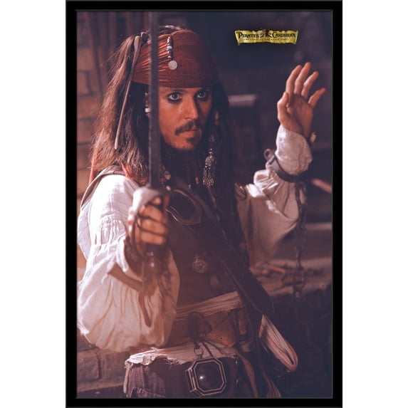 Disney Pirates: Black Pearl - Jonny Depp Wall Poster, 22.375" x 34", Framed