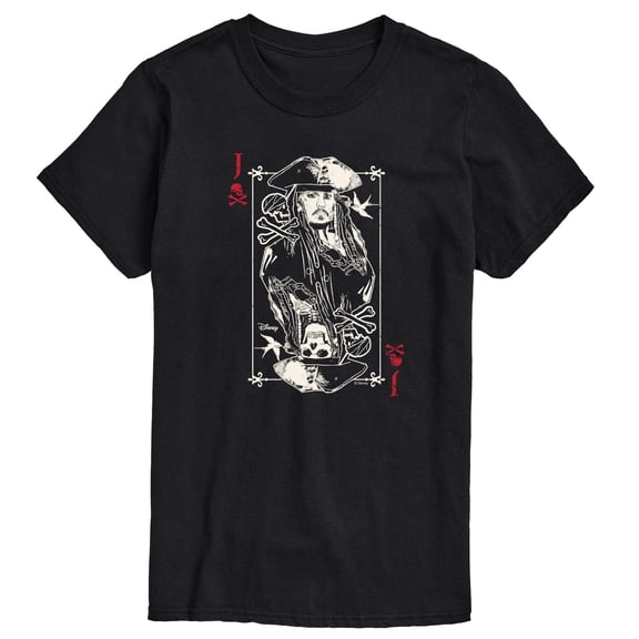 Disney - Pirates Of The Caribbean - Jack Sparrow Playing Card - Men's Short Sleeve Graphic T-Shirt