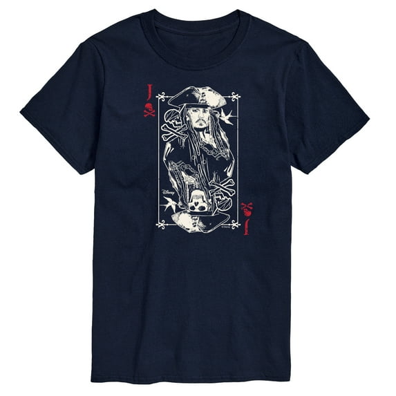 Disney - Pirates Of The Caribbean - Jack Sparrow Playing Card - Men's Short Sleeve Graphic T-Shirt