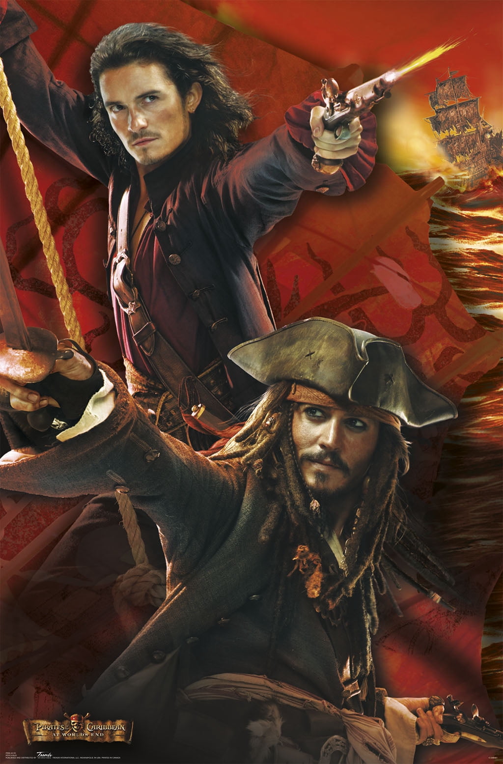Disney Pirates of the Caribbean: At World's End - Duo Wall Poster, 22.375" x 34", Framed