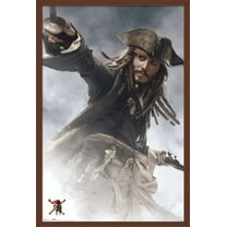 Disney Pirates of the Caribbean: At World's End - Jack Sparrow Wall Poster, 22.375" x 34", Framed