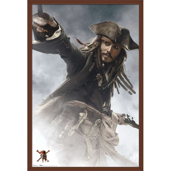 Disney Pirates of the Caribbean: At World's End - Jack Sparrow Wall Poster, 22.375" x 34", Framed