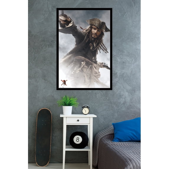 Disney Pirates of the Caribbean: At World's End - Jack Sparrow Wall Poster, 22.375" x 34", Framed