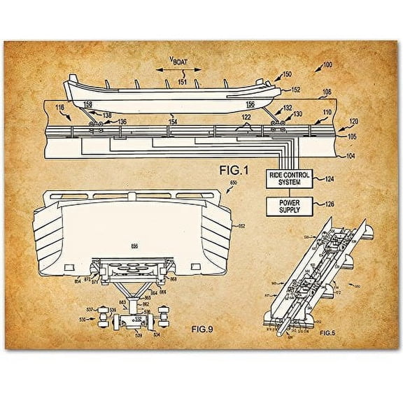 Disney Pirates of the Caribbean Boat - 11x14 Unframed Patent Print - Great Gift for Disney Fans