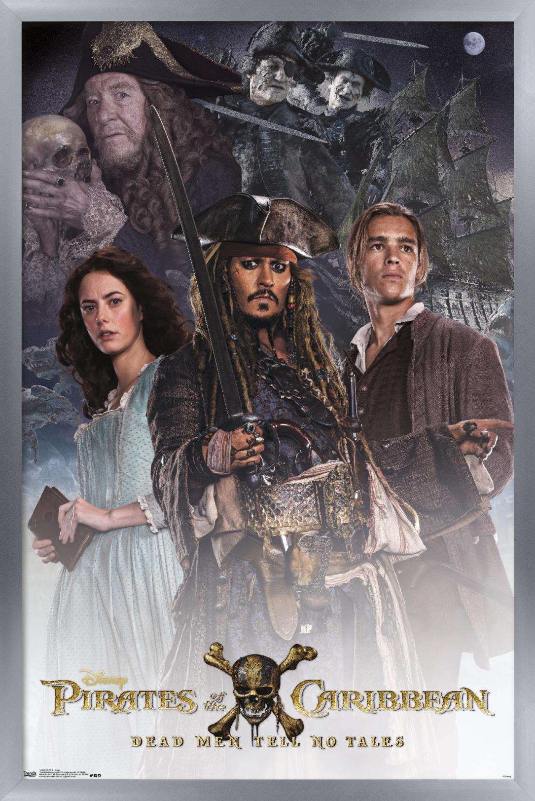 Disney Pirates of the Caribbean: Dead Men Tell No Tales - Crew Wall Poster, 14.725" x 22.375", Framed