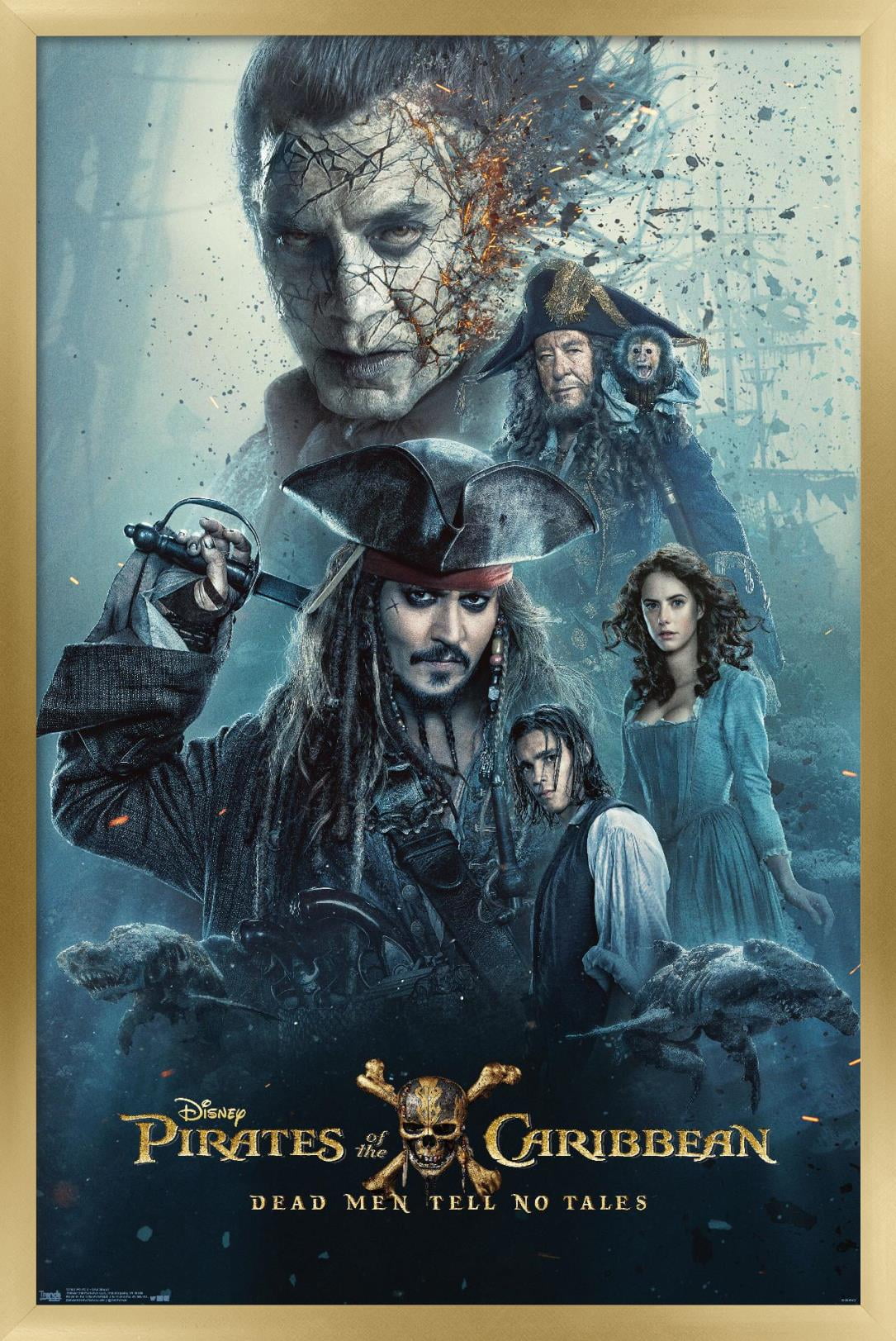 Disney Pirates of the Caribbean: Dead Men Tell No Tales - One Sheet Wall Poster, 14.725" x 22.375", Framed