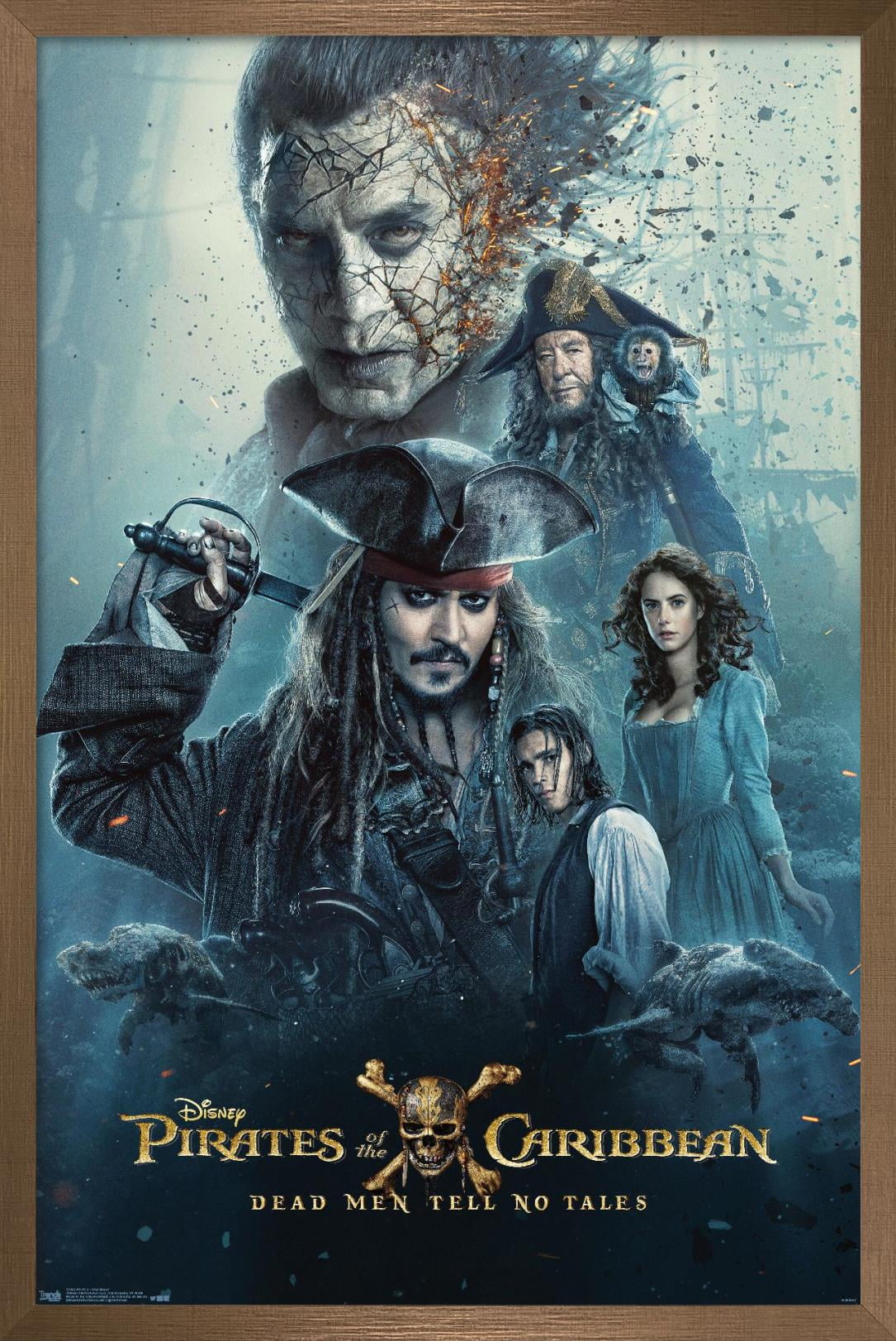 Disney Pirates of the Caribbean: Dead Men Tell No Tales - One Sheet Wall Poster, 14.725" x 22.375", Framed