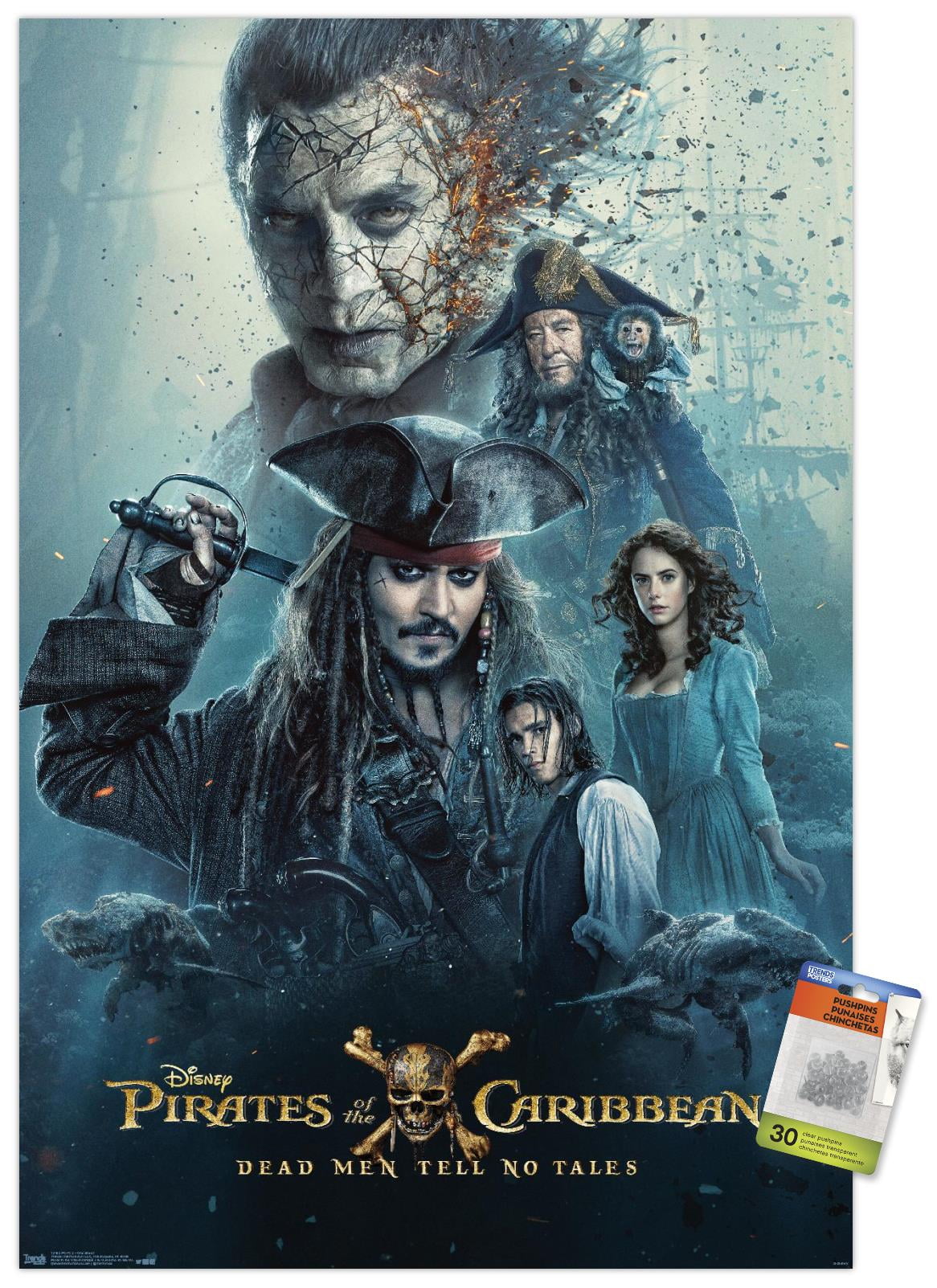 Disney Pirates of the Caribbean: Dead Men Tell No Tales - One Sheet Wall Poster with Push Pins, 22.375" x 34" - image 1 of 6