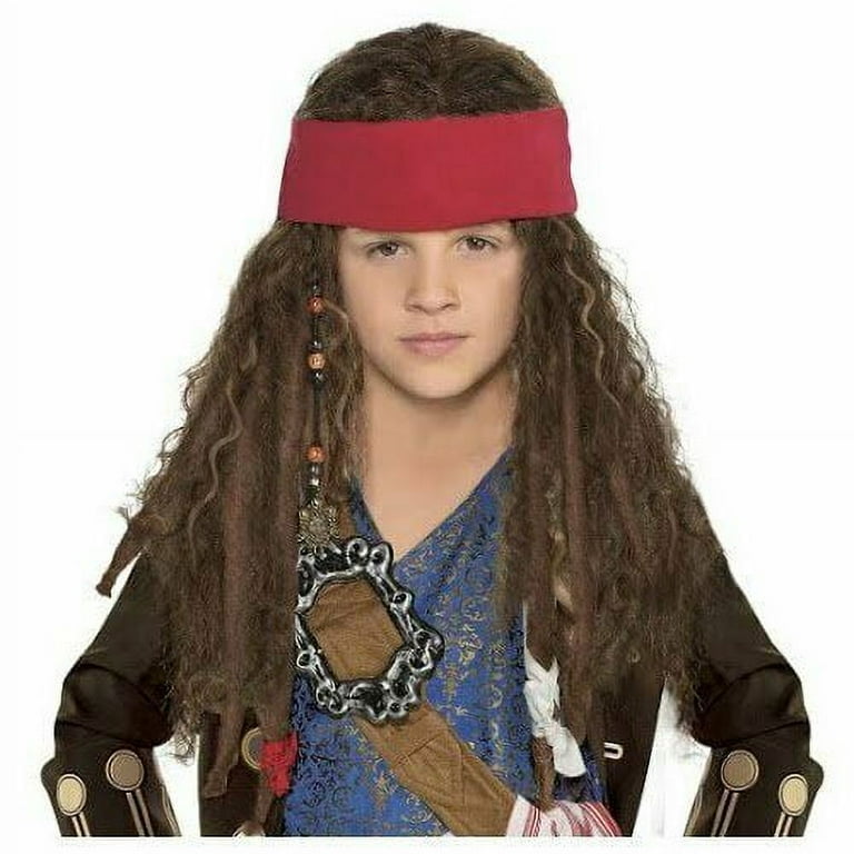 Disney Pirates of the Caribbean Jack Sparrow Wig and Headscarf OS Child