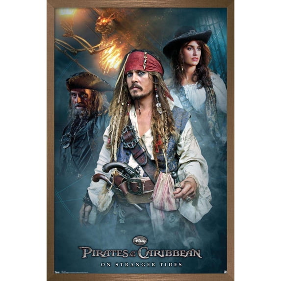 Disney Pirates of the Caribbean: On Stranger Tides - Group Wall Poster, 22.375" x 34", Framed