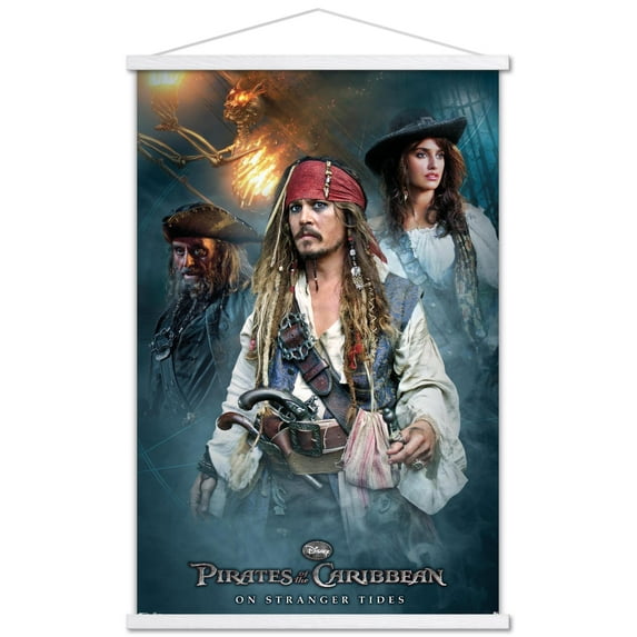 Disney Pirates of the Caribbean: On Stranger Tides - Group Wall Poster with Wooden Magnetic Frame, 22.375" x 34"