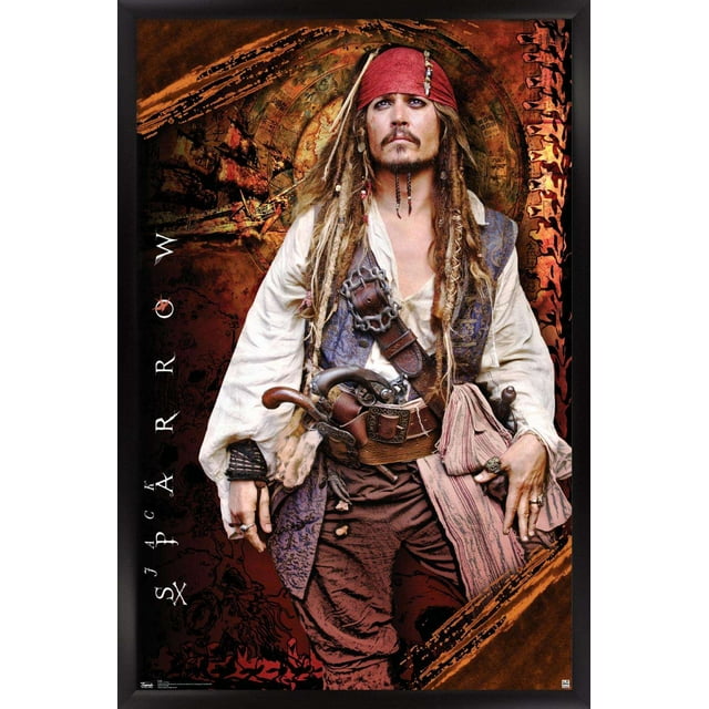 Disney Pirates of the Caribbean: On Stranger Tides - Johnny Depp Wall Poster, 14.725" x 22.375", Framed