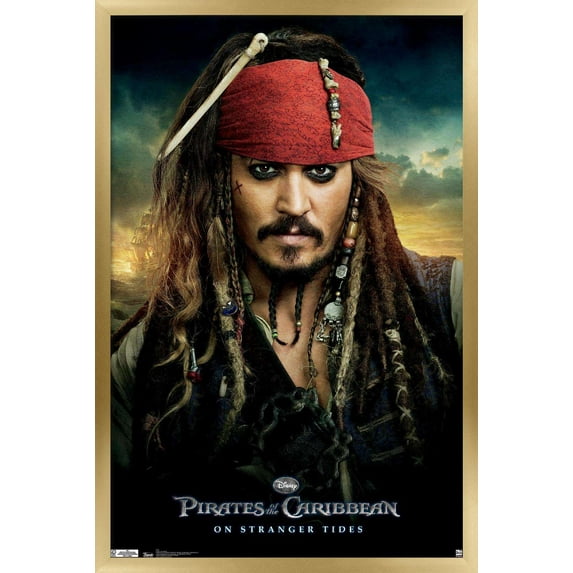 Disney Pirates of the Caribbean: On Stranger Tides - One Sheet Wall Poster, 14.725" x 22.375", Framed
