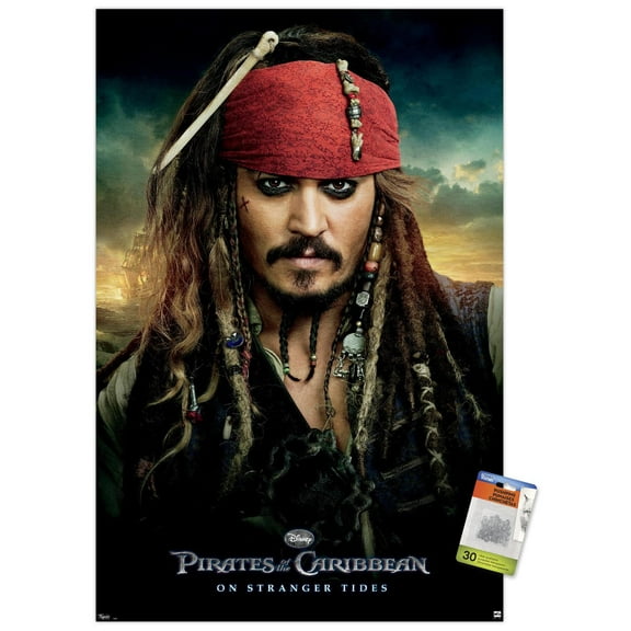 Disney Pirates of the Caribbean: On Stranger Tides - One Sheet Wall Poster with Push Pins, 22.375" x 34"
