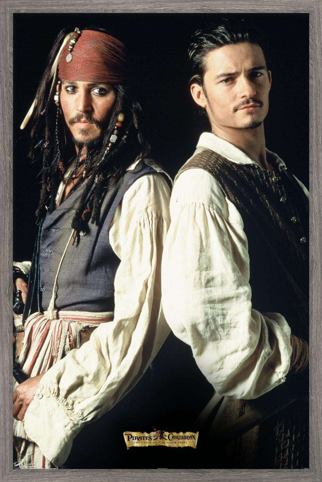 Disney Pirates of the Caribbean: The Curse of the Black Pearl - Duo Wall Poster, 22.375" x 34", Framed