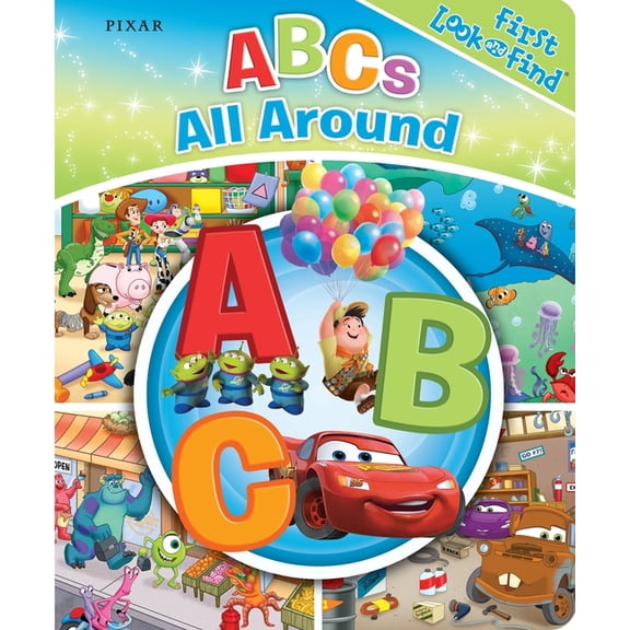 Pre-Owned Disney Pixar: ABCs All Around First Look and Find, (Board Book)