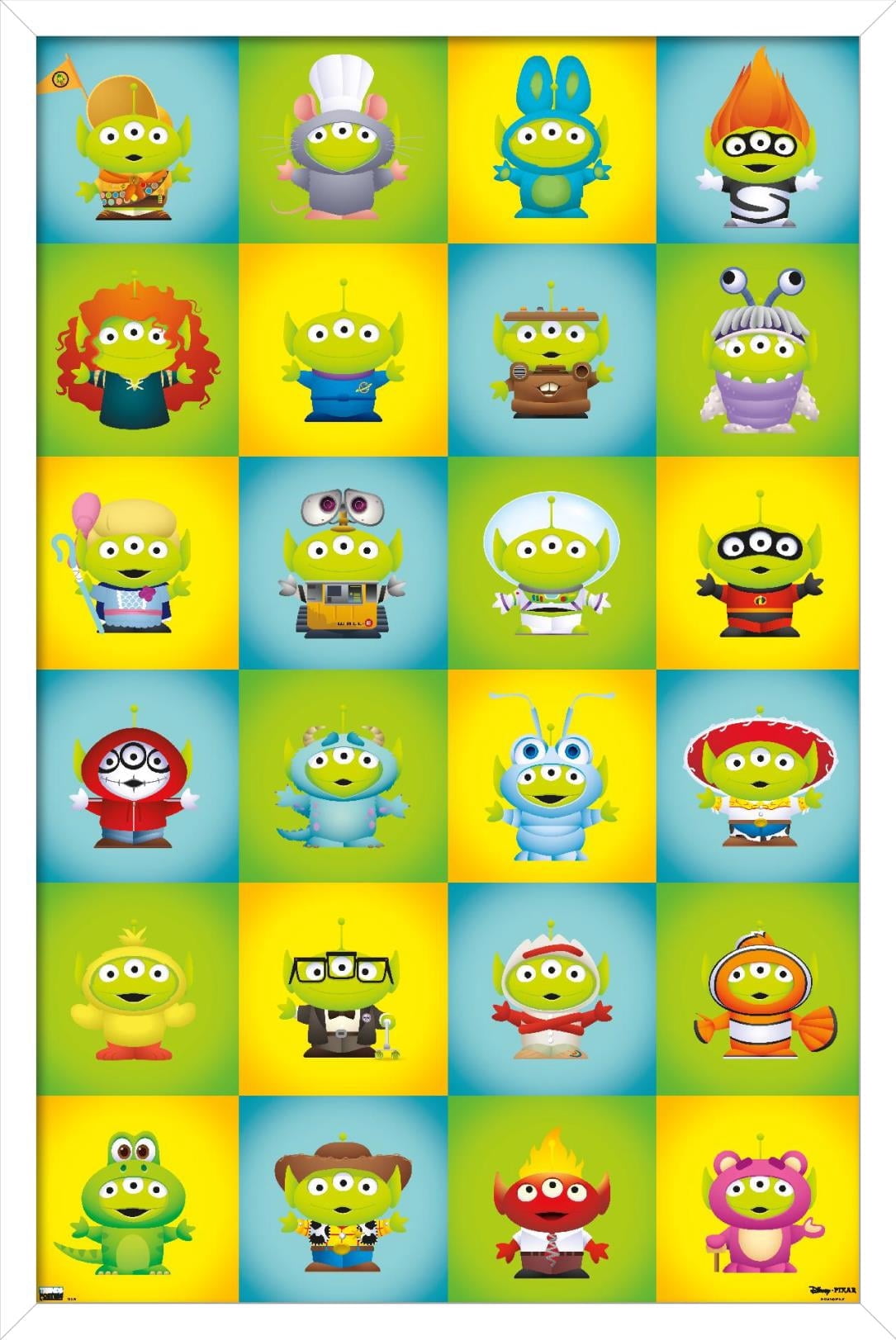 Disney Pixar - Aliens Group Wall Poster, 14.725" x 22.375", Framed