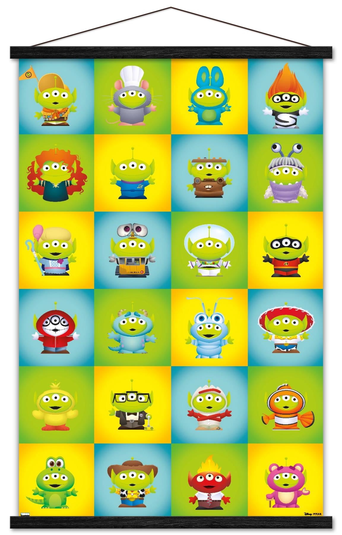 Disney Pixar - Aliens Group Wall Poster with Wooden Magnetic Frame, 22.375" x 34"