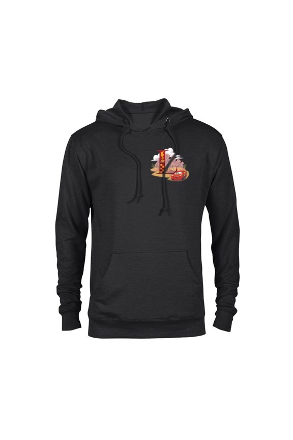 Disney & Pixar Alphabet Monogram Letter L Lightning McQueen - Pullover Hoodie for Adults - Customized-Black
