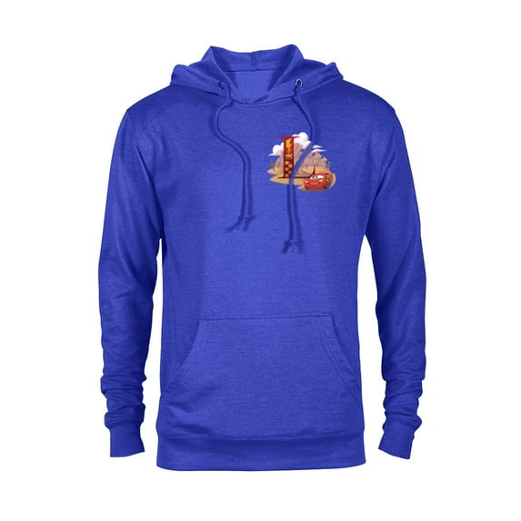 Disney & Pixar Alphabet Monogram Letter L Lightning McQueen - Pullover Hoodie for Adults - Customized-Royal