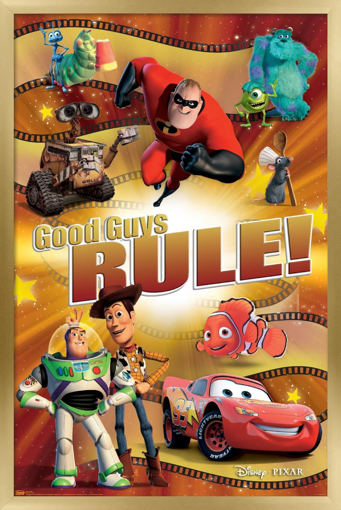 Disney Pixar - Best of Pixar - Good Guys Rule! Wall Poster, 22.375" x 34", Framed