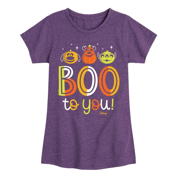 Disney Pixar - Boo To You - Toddler & Youth Girls Short Sleeve Graphic T-Shirt