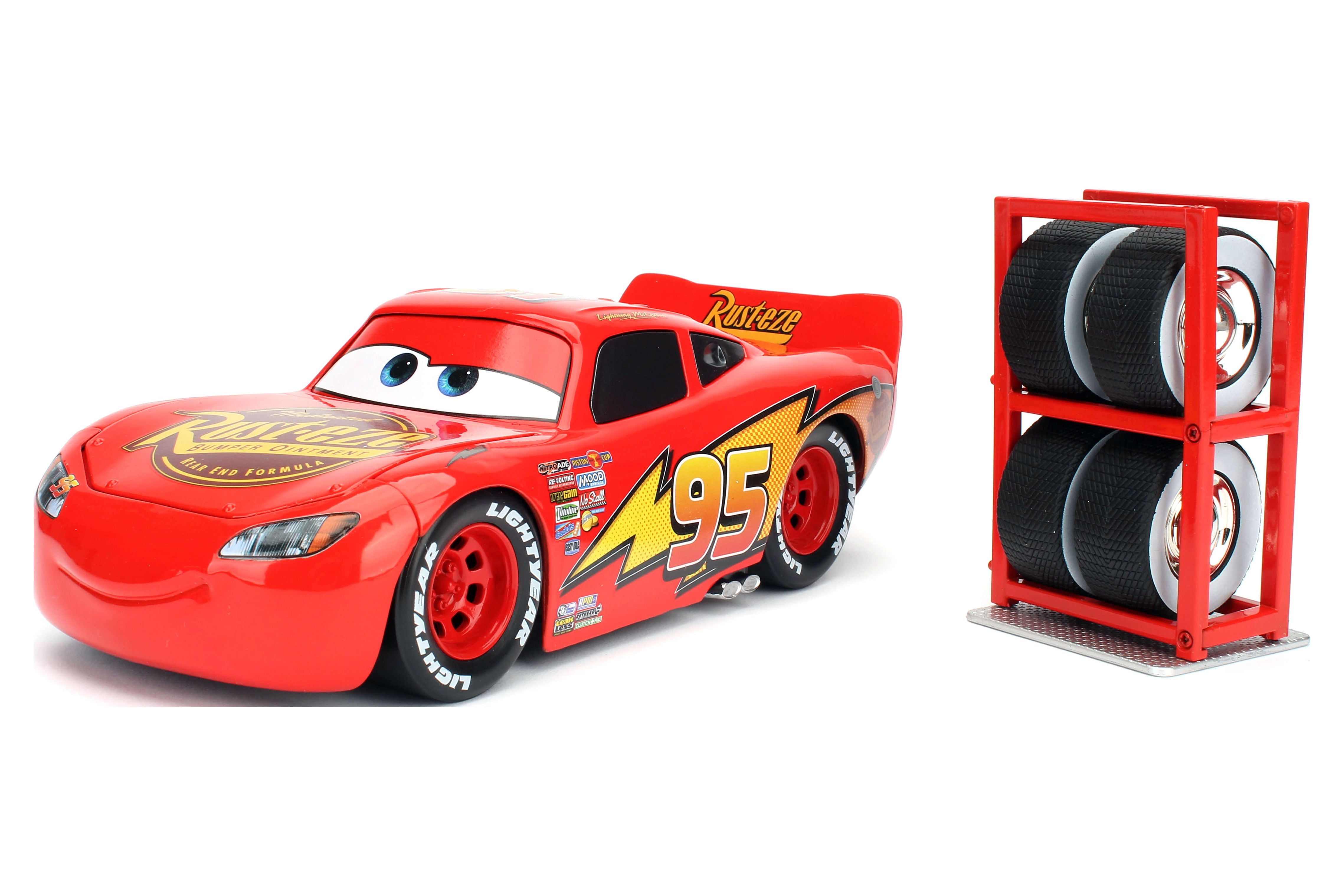  Disney Pixar Cars Lightning McQueen with Racing Wheels : Toys &  Games