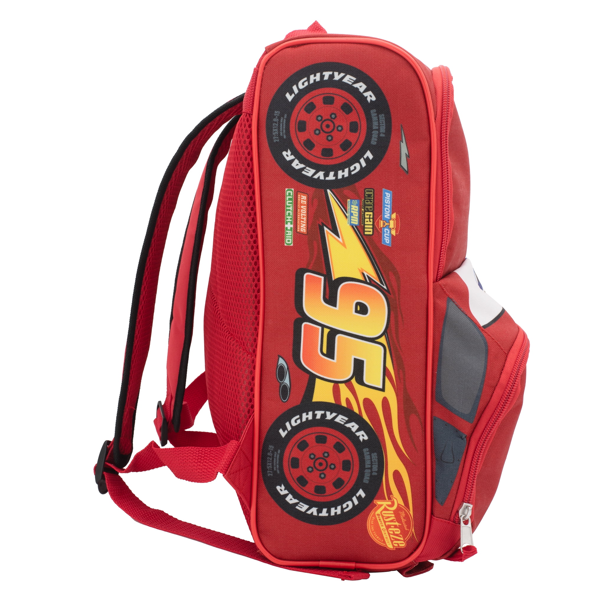 Disney Pixar Cars 14” Lightning McQueen Shaped Backpack for Boys & Girls,  Kids School Bag, Red