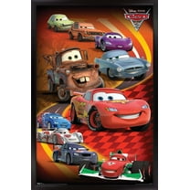 Disney Pixar Cars 2 - Group Wall Poster, 14.725" x 22.375", Framed