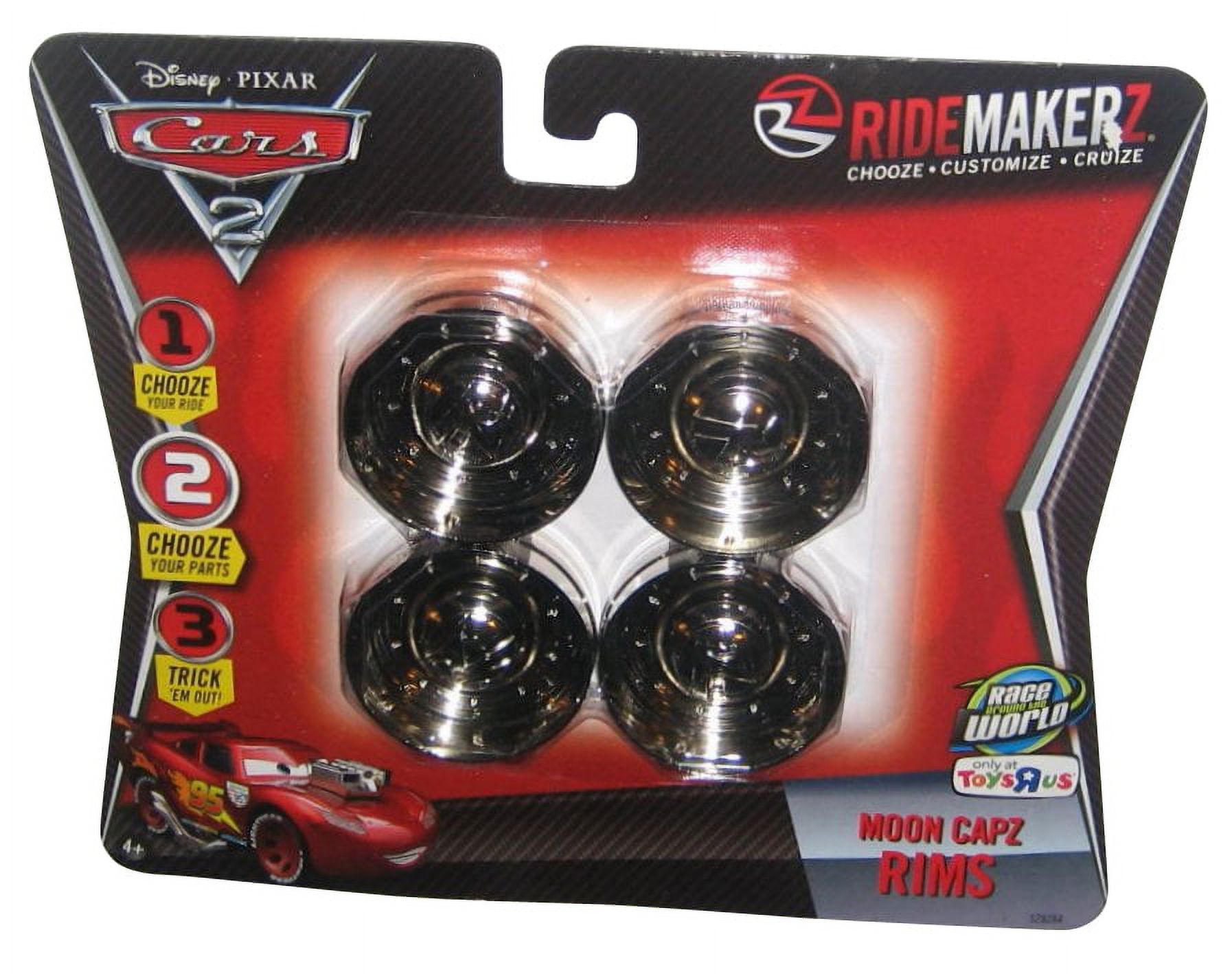 Disney Pixar Cars 2 Ridemakerz Moon Caps Chrome Rims 4Pack Toy