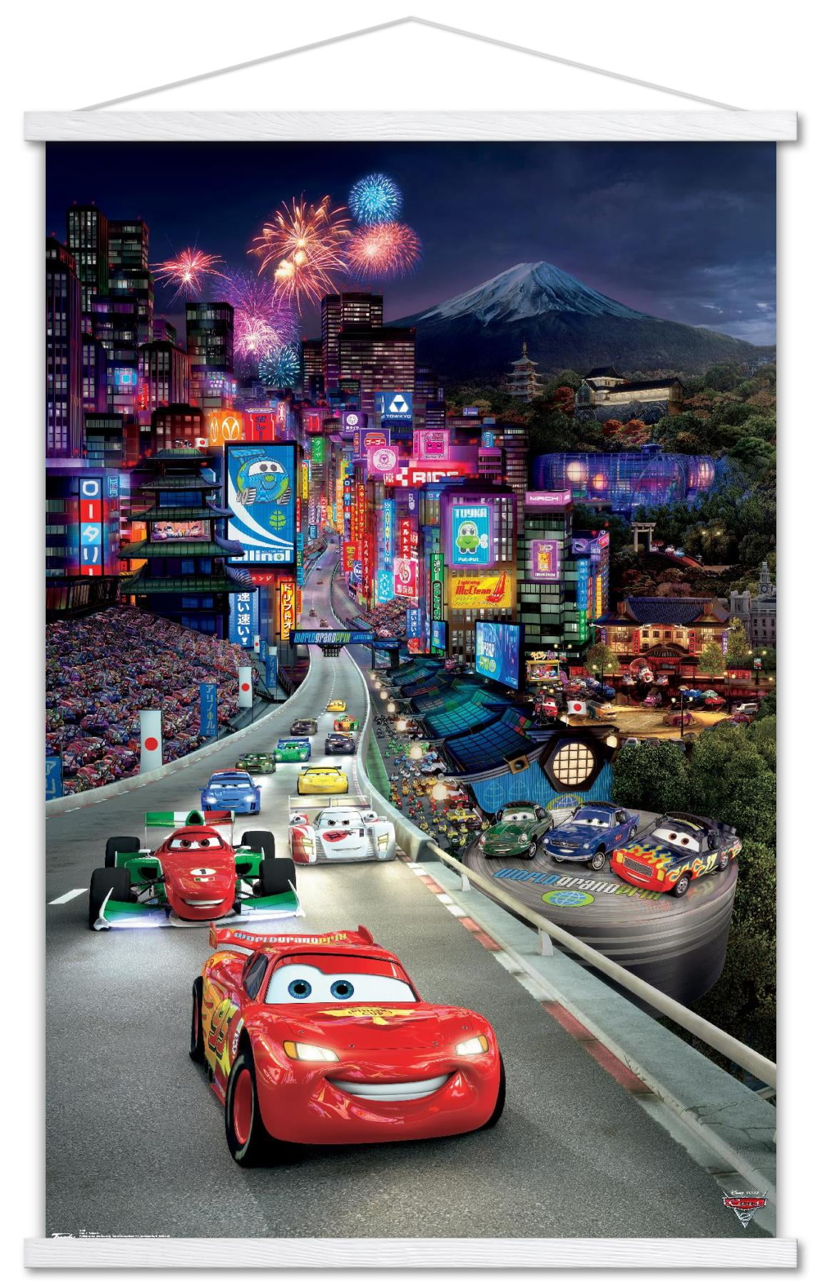 Disney Pixar Cars 2 - Triptych 1 Wall Poster with Wooden Magnetic