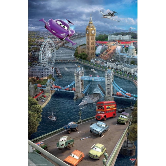 Disney Pixar Cars 2 - Triptych 2 Wall Poster, 14.725" x 22.375"