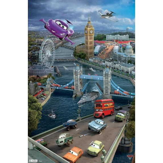 Disney Pixar Cars 2 - Triptych 2 Wall Poster, 22.375" x 34"